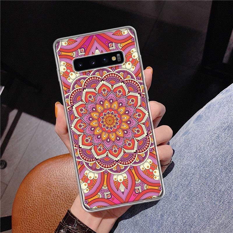 Totem Mandala Colorful Flower Cover Phone Case For Samsung Galaxy S10 Plus S20 FE S21 S22 Ultra S10E S9 S8 + S7 Edge J4 Housing