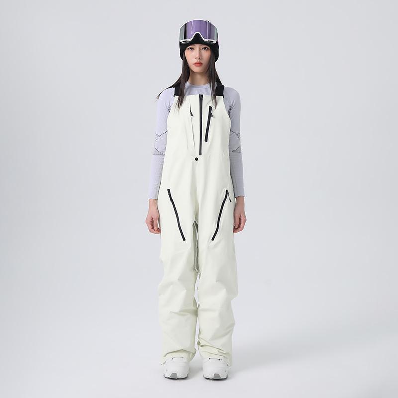 Ski Bibs for Women and Men Breathable Loose Fit Skiing Snow Bibs Pants Waterproof Snowboarding Pants Insulated Winter Outdoor Snowboard Overalls