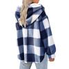 Women's Fashion Casual Plaid Print Autumn Winter Long Sleeve Hooded Jackets & Coats