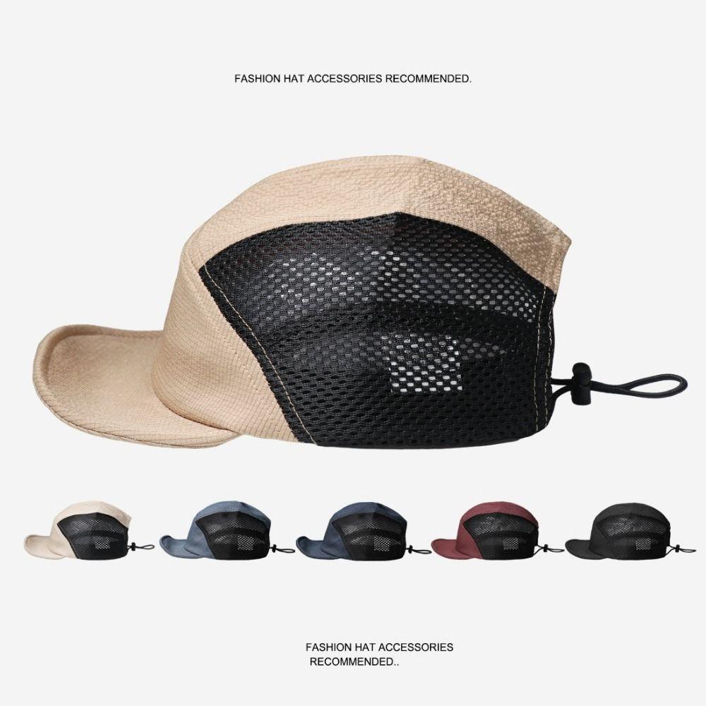 Short Brim Baseball Cap Breathable 5 Panel Hat Japanese Mesh Sun Hat  Camping Fishing