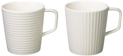 LIVING TALK Cekitay Pair of Hakusa and Sen Mugs, (Purple) (White), TSE103, 23x10.5x9cm