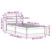 VidaXL Bed Frame with Headboard White 90x200cm Solid Pine Wood, Bedroom Furniture, Slatted Base, Wooden Bed, 3307093