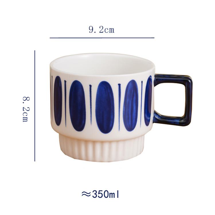 Creative Stacking Cup Painted Pattern Porcelain Mugs Tableware Coffee Mug Dining Table Afternoon Tea Teacup Fruits Juice Cup