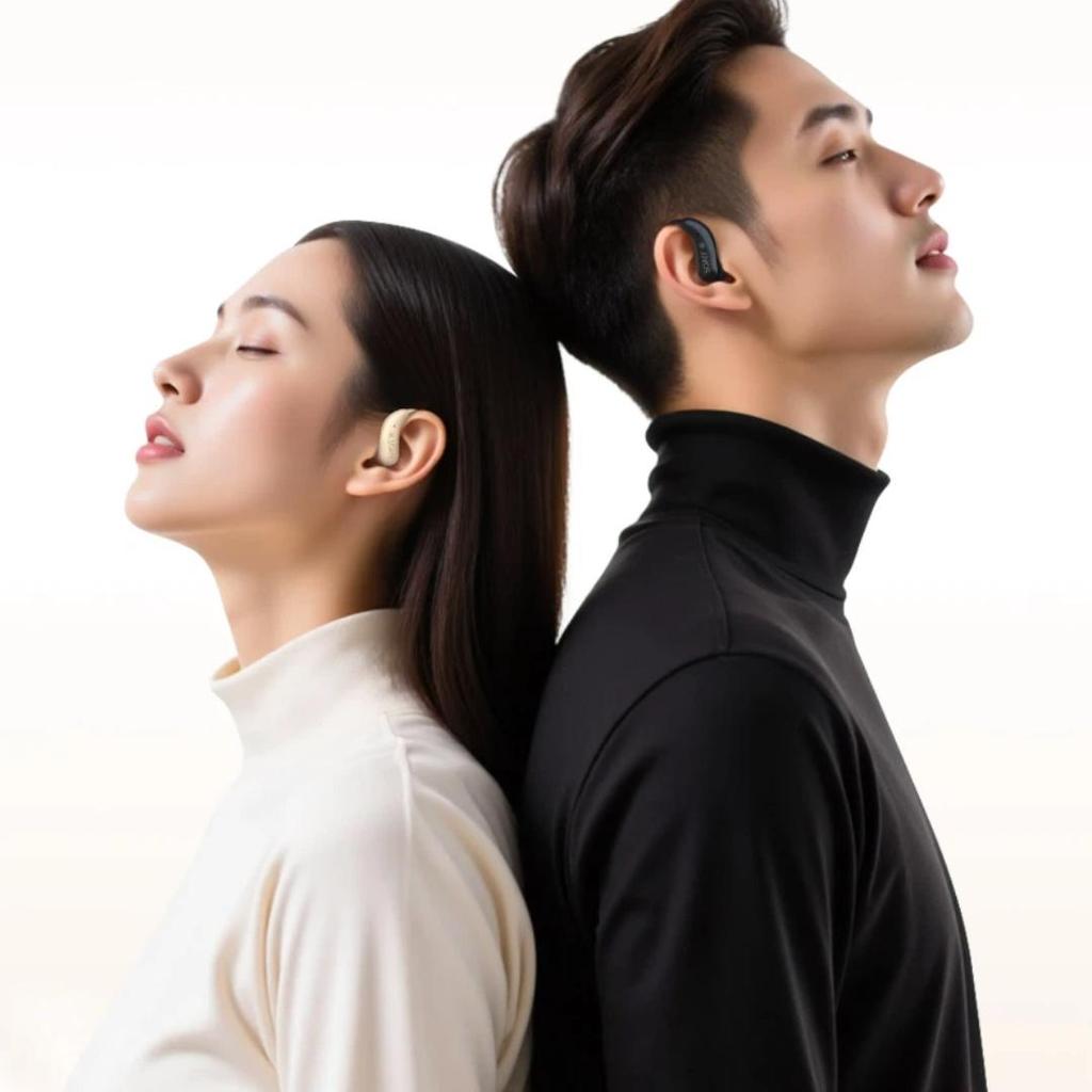 soaiy Smart Earbuds, Bluetooth Headphones, True Wireless, Long Battery Life, Non-In, Simultaneous Interpretation, White