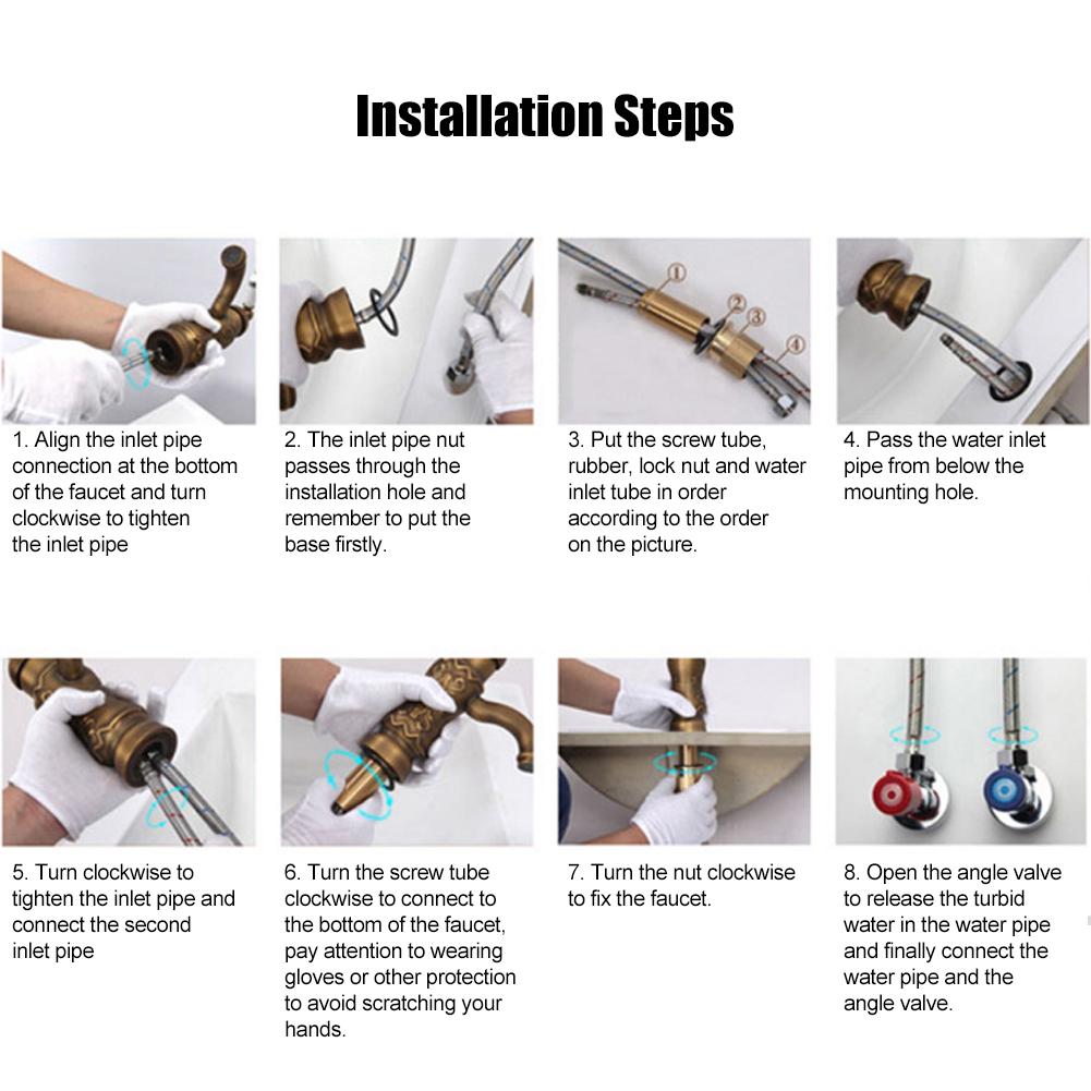 Modern and Simple Style Copper Undercounter Basin Faucet Hot and Cold Water Tap for Bathroom