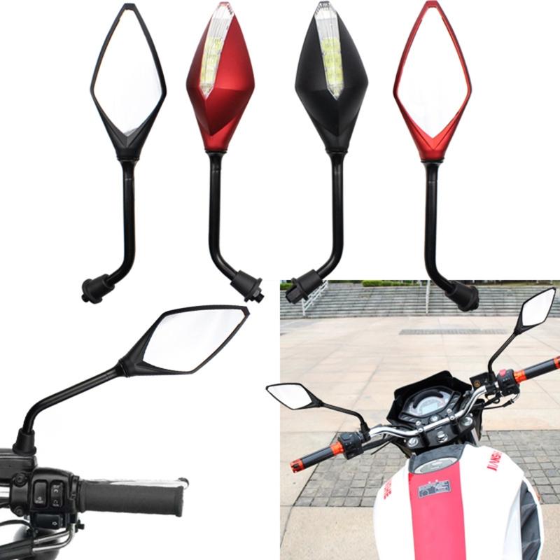 1 Pair Motorcycle Rearview Mirror Scooter Motocross Rearview Mirrors Electrombile Back Side Convex Mirror 10mm Universal