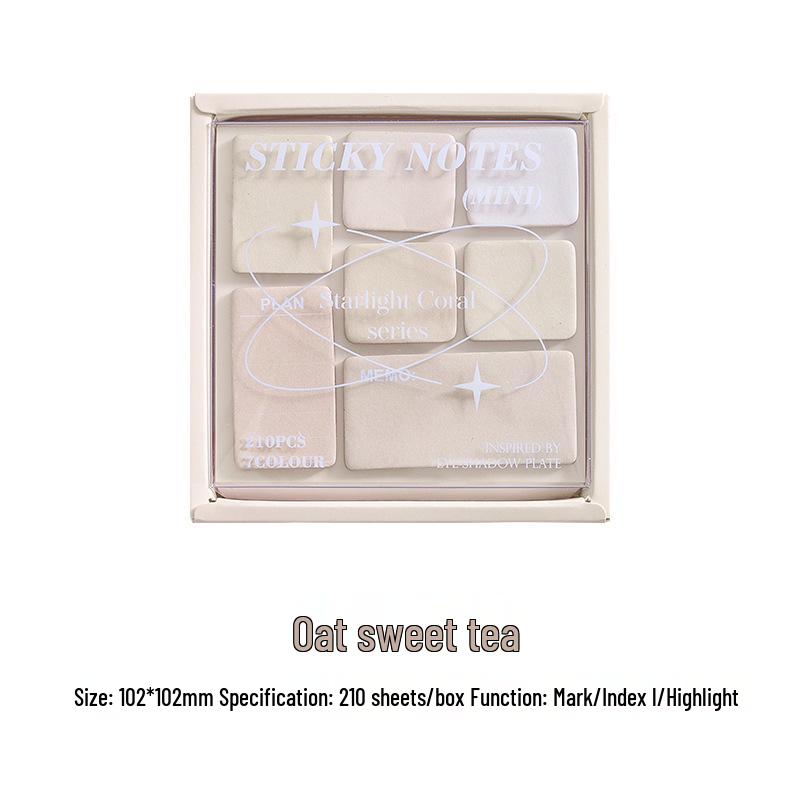 

Starlight Coral Series Sticky Notes & Eyeshadow Palette Memo Pad with Re-stickable Student Index Tabs, Colored Message Book.