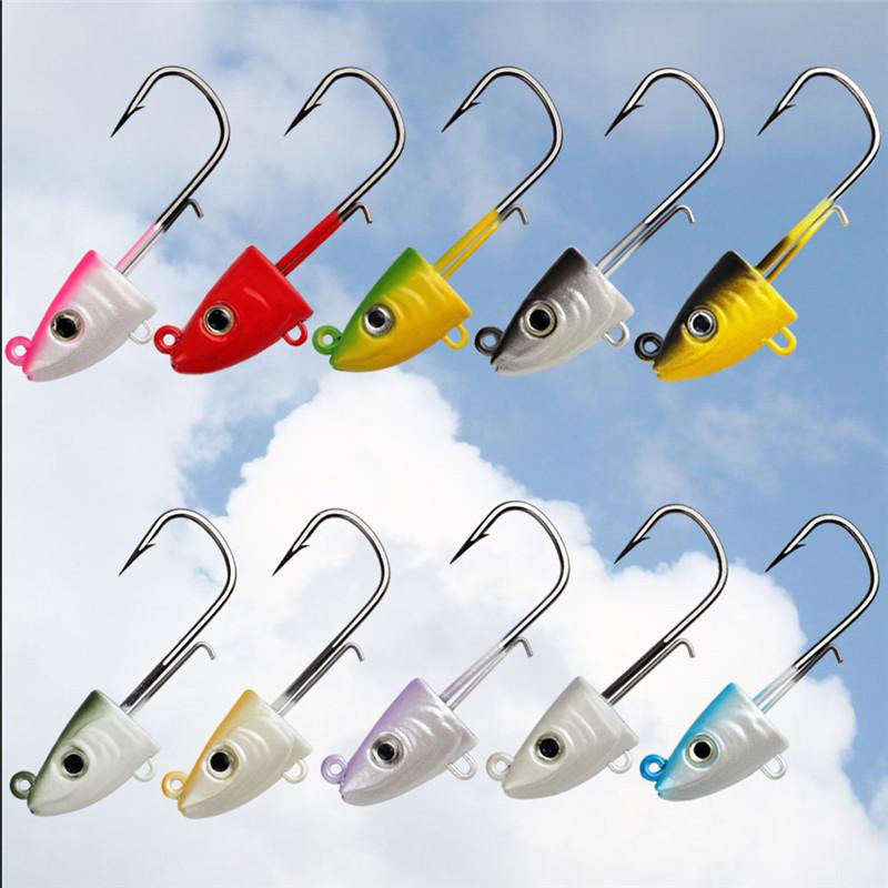2pcs Jig Head Fish Hook 10g 25g 45g Fish Head Fish Hook for Soft Bug Fishing Tackle