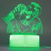 3D Illusion Night Light Messi 7 Color/16 Color Gradient Touch Switch Led Night Light Table Lamp (Crackle White)