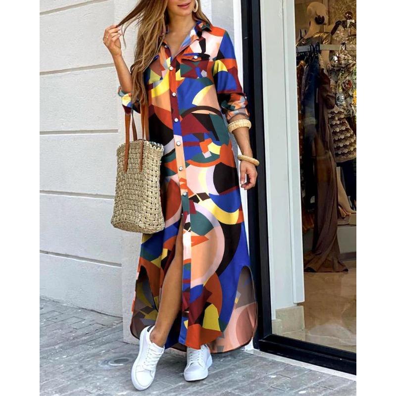 BITCED Fashion Autumn Winter Long Sleeve POLO Neck Casual Dresses Unique design