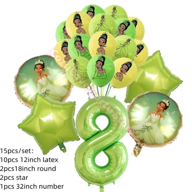 Frog Tiana Princess Party Decoration Set Paper Cup Plate Napkin Balloons Kids Girl Birthday Surprise Gift Baby Shower Photo Prop