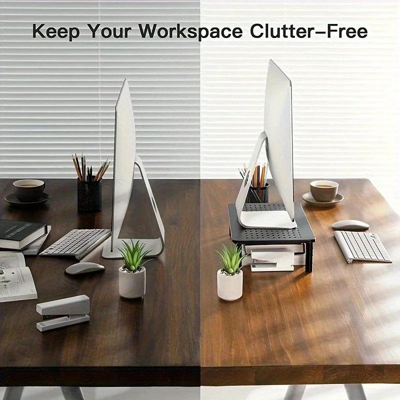 Monitor Stand Riser 3 Height Adjustable, Monitor Riser with Airflow Vents