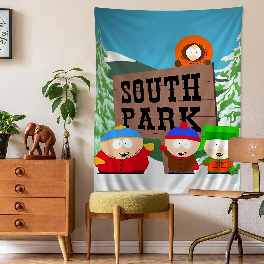Cartoon SSouth Cute PPark Chart Tapestry for Living Room Home Dorm Decor Art Home Decor