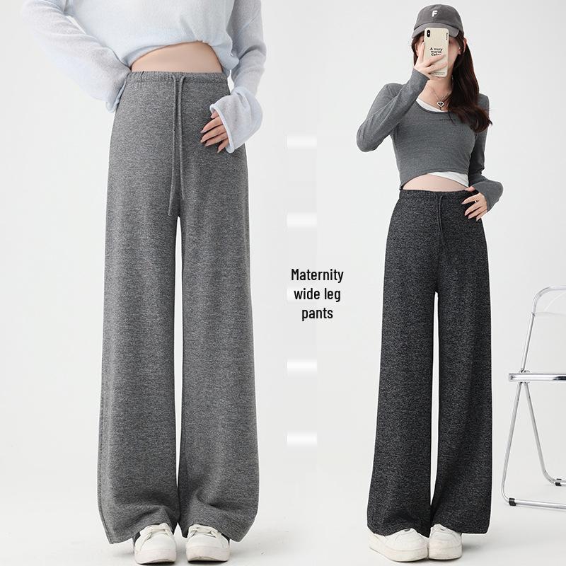 Spring 2025 Korean Maternity Wide-Leg Pants