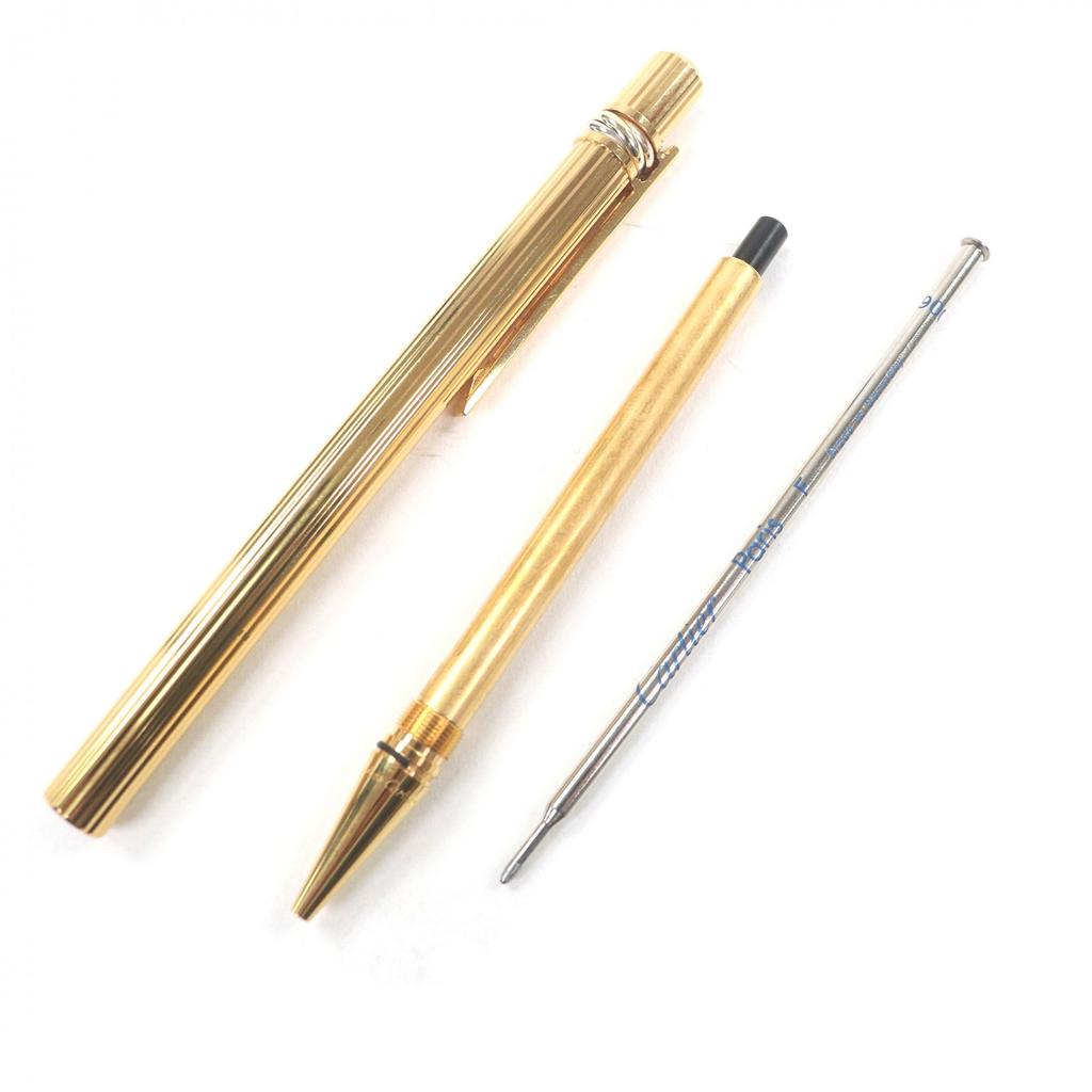 Great Cartier Ballpoint pen Trinity Twist Type gold mens Used