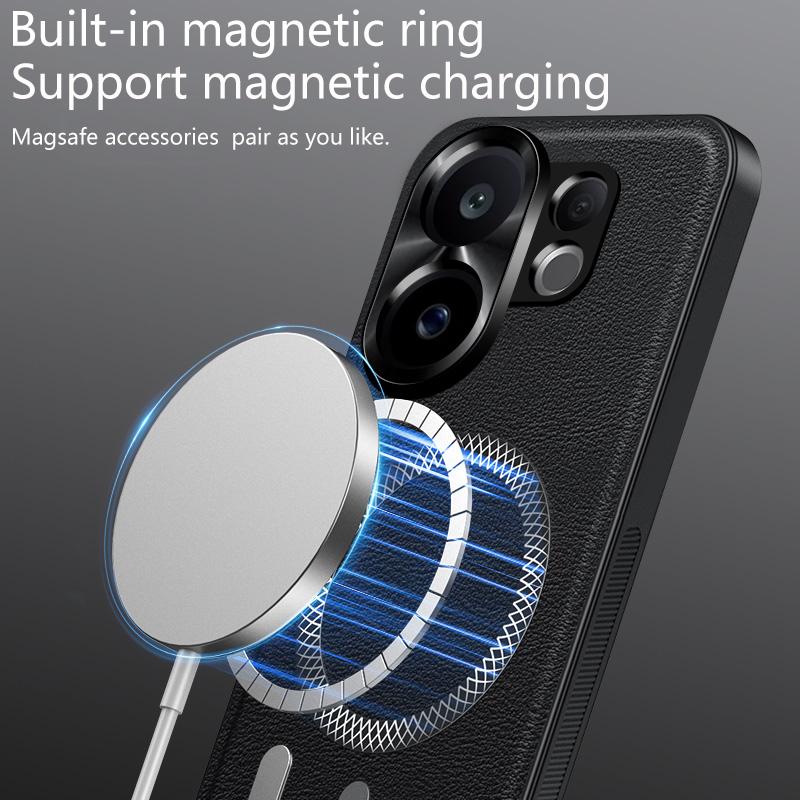 Luxury PU Leather Case For Vivo X200 FE S30 Pro Mini Magsafe Magnetic Lens Protection Shockproof Cover For Vivo T4 Ultra S20