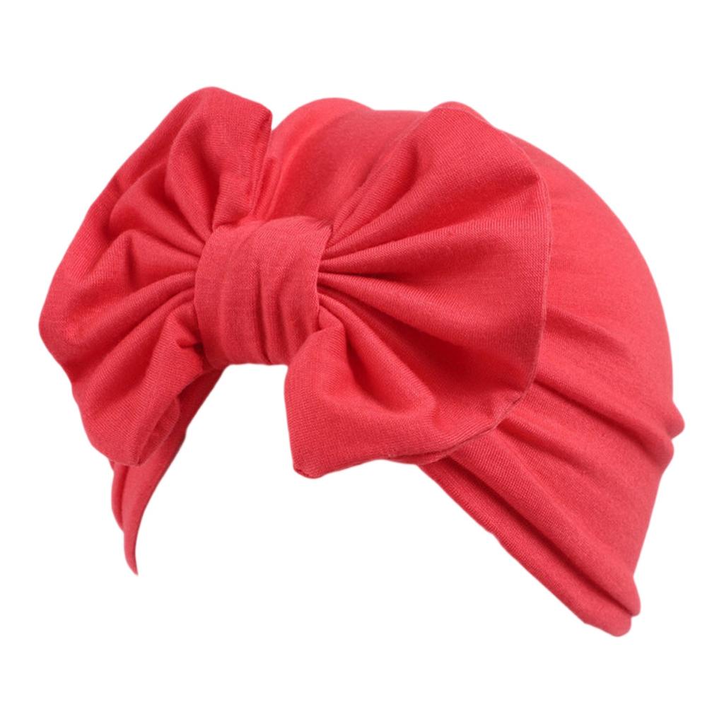 European And American Children's Solid Color Hat, Baby Bow Headband Cap, Newborn Solid Color Fetal Cap, Multi-color