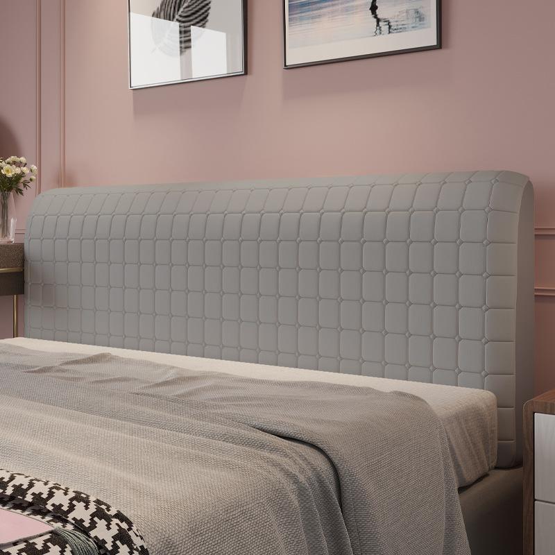 

Nordic Solid Color Quilted Bed Head Cover All-inclusive Thicken Velvet Headboard Covers Multiple Sizes Bed Back Protector Cover W120xH70cm
