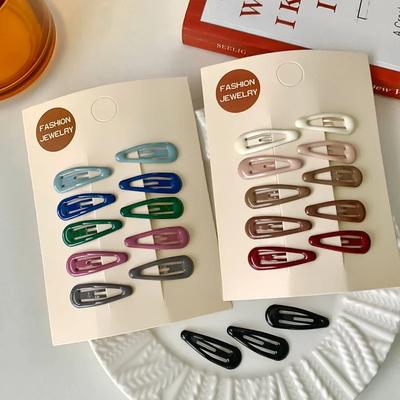 10Pcs/Bag Sweet Candy Color Waterdrop Shape Hairpins for Girls Hair Clips BB Hairpin Barrettes Headwear Kids Hair Accessories