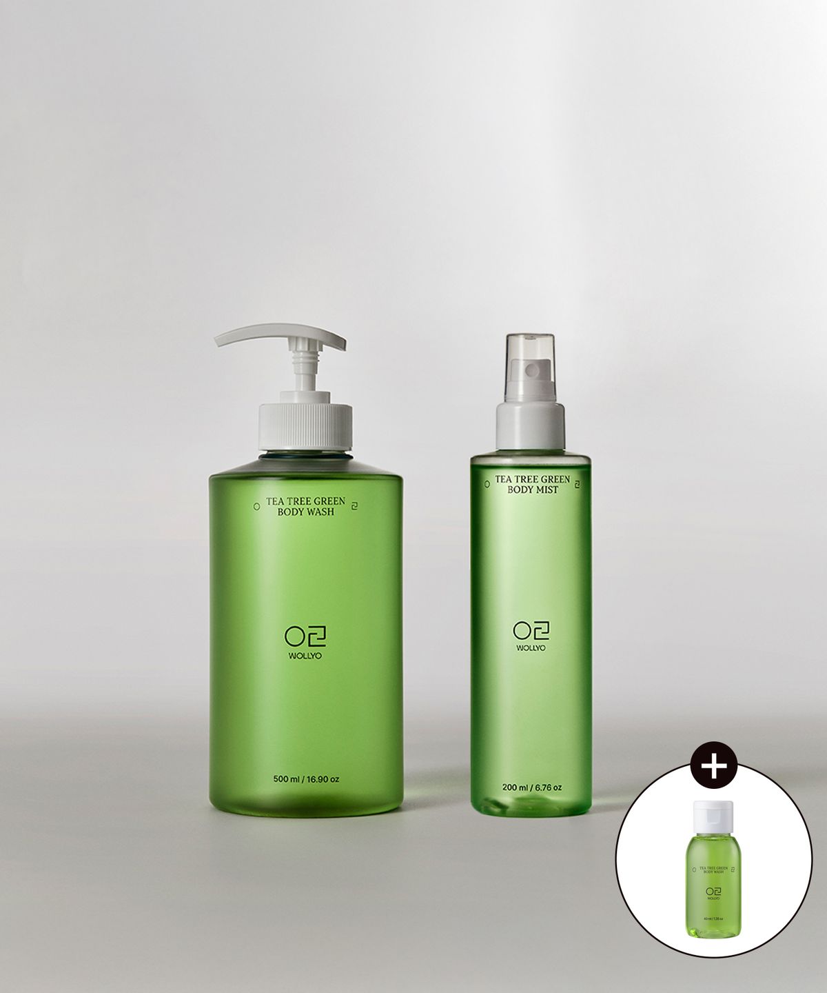 [SET] Tea Tree Green Trouble Care Body Wash 500ml + Body Mist 200ml (Free Mini Body Wash)