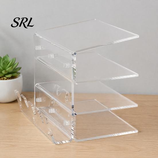 Computer-Peripheriegeräte-Organizer 3-stufiger Tastatur-Displayständer, Ergonomischer Neigungs-Acryl-Aufbewahrungs-Organizer, Halter für Schreibtischplatzsparend Mechanisch