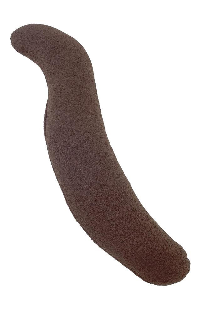 Golden Eagle Body Pillow, Made in Japan, Warm and Fluffy, 115x20cm, S-Shaped (Crimped Boa, Shirley Brown)