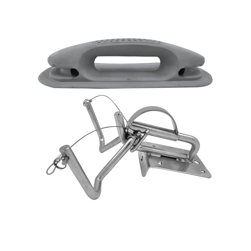 Boat Stainless Steel Insta-lock Quick Davits Replacement Set with Handle Pad for Inflatable Marine Yacht Accessories