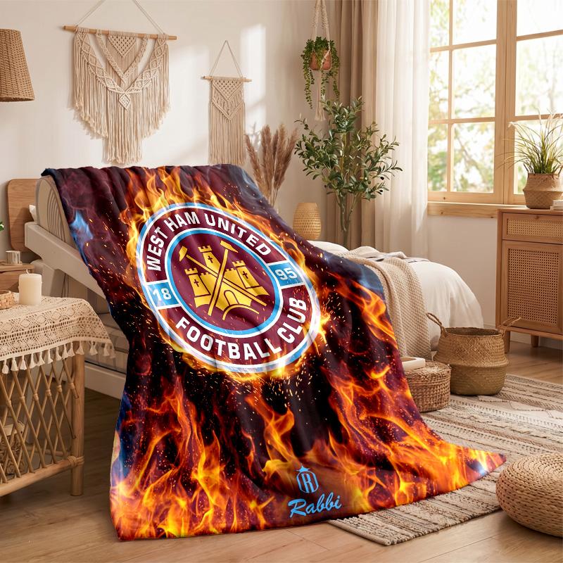 West Ham United Fußball Druck Flanell Decke Weich Warm Sofa Bett Überwurf Decke Für Zuhause Büro Schlafzimmer