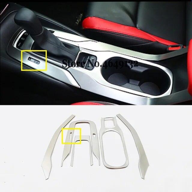 5 Pcs Stainless Steel Carbon Fibre Gear Shift Panel Water Cup Holder Cover Trim For Toyota Corolla Interior Accessories