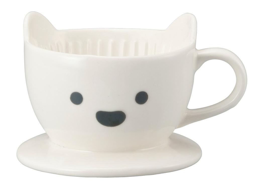 Sun Art Cute Tableware [Polar Bear] Coffee Dripper, 13.5cm Diameter, White, SAN2542-1