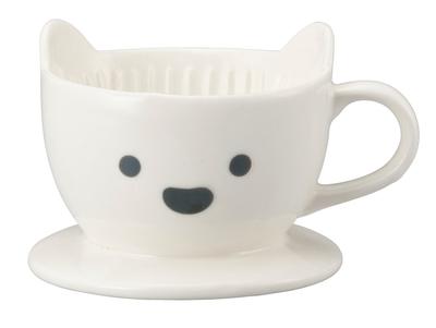 Sun Art Cute Tableware [Polar Bear] Coffee Dripper, 13.5cm Diameter, White, SAN2542-1