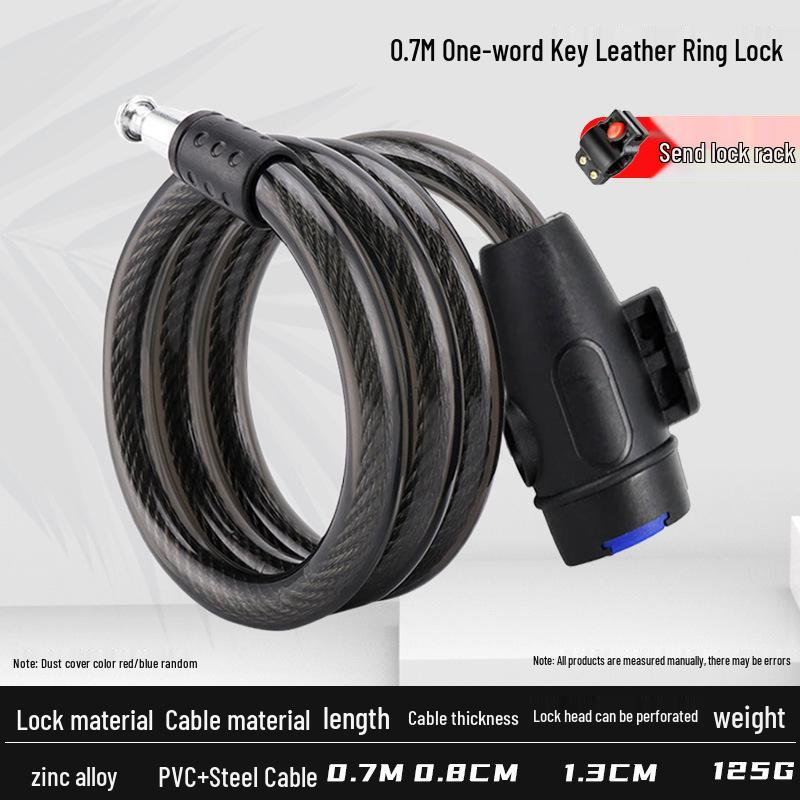 

Противоугонный стальной тросовый замок для горных и дорожных велосипедов, электровелосипедов с кожаным кольцом