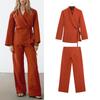 New Chinese Waist Shoelace V-neck Suit Outwear 6041918 Straight-leg Casual Pants 5035918
