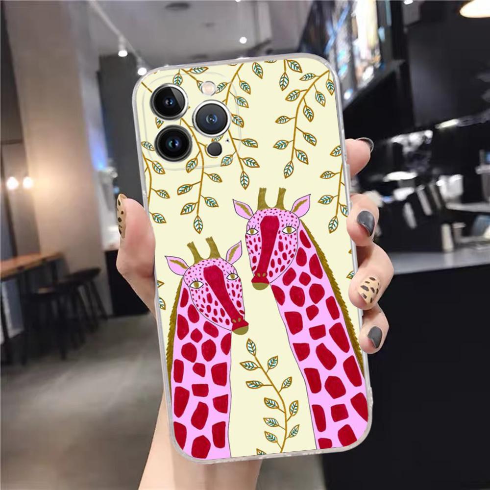 giraffe illustration Phone Case For iPhone 15 14 11 12 13 Mini Pro XS Max Cover 6 7 8 Plus X XR SE 2020 Funda Shell