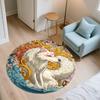 Nine-Tailed Fox pattern round rug,Carpet Rug for Living Room Bedroom  Playroom ,Non-slip Floor Mat,Holiday Gifts and Birthday Gifts.