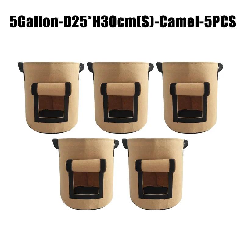 1/5/10 STÜCKE 5/10 Gallonen Pflanzsäcke für Garten Gewächshaus Kartoffeltopf Gemüse Anbausäcke Feuchtigkeitsspendende Gartenwerkzeuge