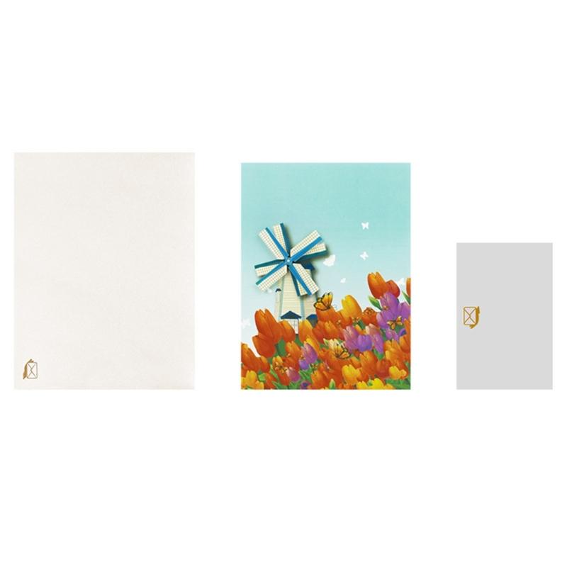 Paper Crafted 3D Greeting Card Foldable 3D Greeting Card Flower Sea Card Floral Greeting Card for Mother's Day
