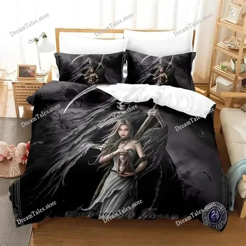 Dark Grim Reaper Bedding Set Single Twin Full Queen King Size Bed Set Adult Kid Bedroom Duvet Cover Sets 3D Anime Luxury Gift741