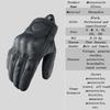Retro Motorcycle Gloves Perforated Glove Breathable Genuine Leather Black All Seasons Moto Racing Cycling Motocross Bike Knight