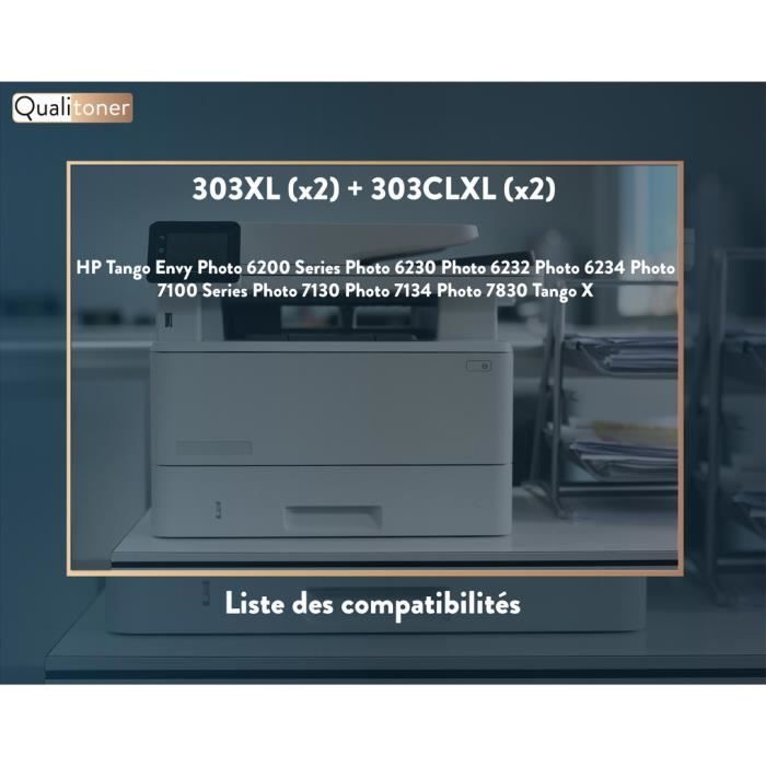 Cartouches compatibles - QUALITONER - 303 XL (T6N04AE + T6N03AE) - Noir + Couleur - Pack de 4