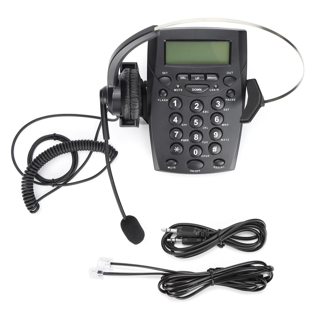 HT800 Call Center Wired Telephone with Omnidirectional Microphone Headset Suitable for Office and Home