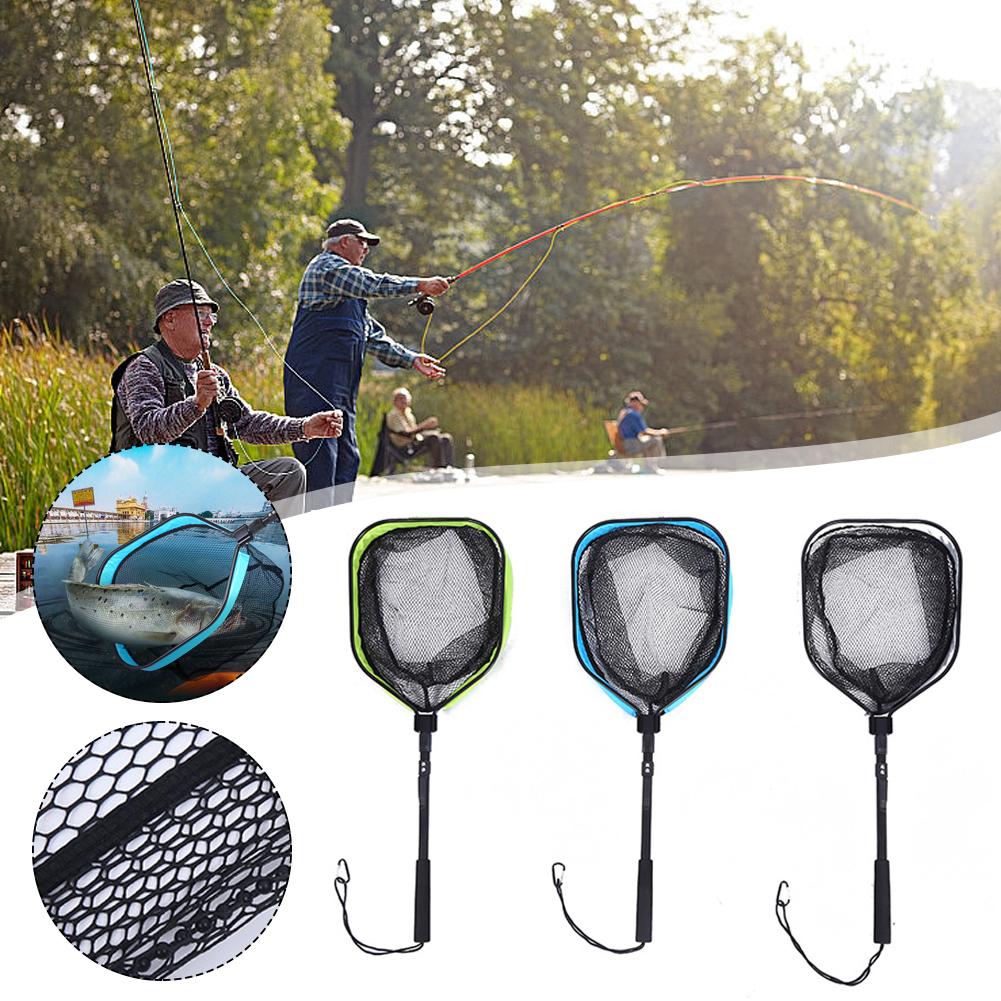 Portable Fishing Net Telescopic Fishing Landing Net Nylon Material Outdoor Lightweight Supplies J1T0