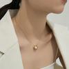 French Minimalist Titanium Steel U-Shaped Pearl Necklace Elegant Pendant Accessory For Commuting