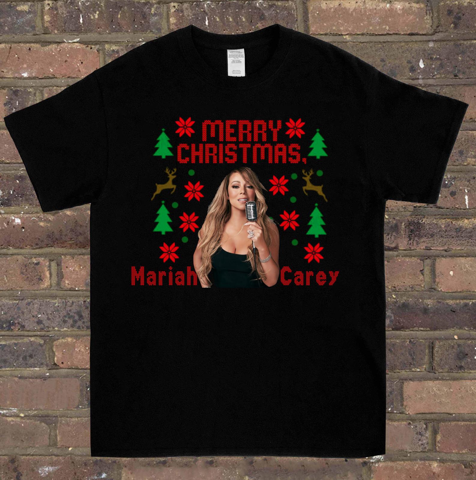 Merry CHristmas Mariah Carey Cotton Shirt Unisex Concert TU661 M