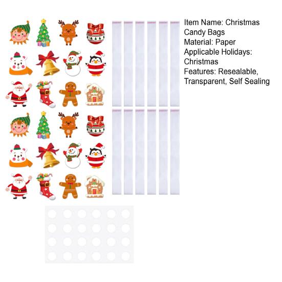 Self Sealing Cellophane Bags Clear Christmas Candy Bags Pretzel Rods Individual Bags for Packaging Party Favors Candy Treat Popsicle Cookies