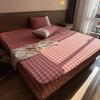 American Retro Checkered Bed Fitted Sheet Single Piece Fully Enclosed Bed Cover Anti-Slip Mattress Protector Cover