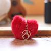 Design Heart Pendant Plush Stuffed Keychain Ultra Soft Pp Cotton For Gift Girls