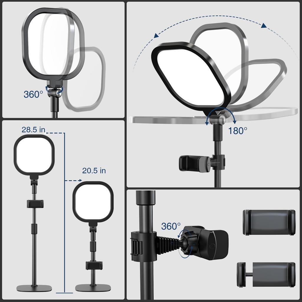 New LitONES Ring Actress Tabletop Light for Surface Low Natural Light for Web Online Zoom 30 Levels of High Color High Brightness Smartphone USB Metal