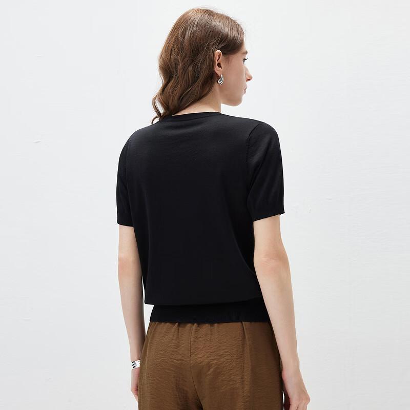 Komnboka Women's Cotton Silk Blend Short Sleeve T-Shirt