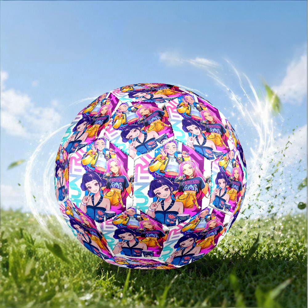 K-pop Demon Hunter Adventure Size 5 Soccer Ball,Indoor/Outdoor Suitable for Training Matches Tournaments Practice Games Perfect Gift for Fan